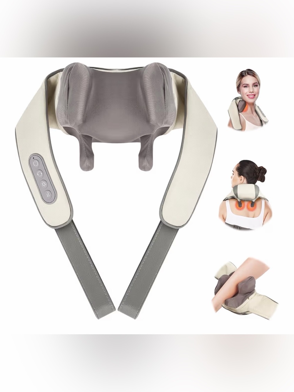 Electric Shiatsu Neck & Back Massager with Heat  - 6D Kneading Massager Pillow